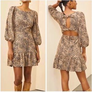 Maeve by Anthropologie. Leopard dress, perfect for fall/winter parties/events